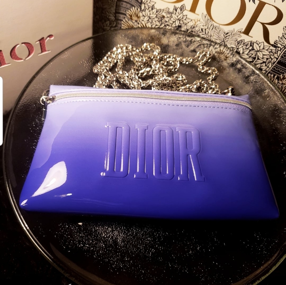 Dior Cosmetic pouch crossbody purse blue ombre
